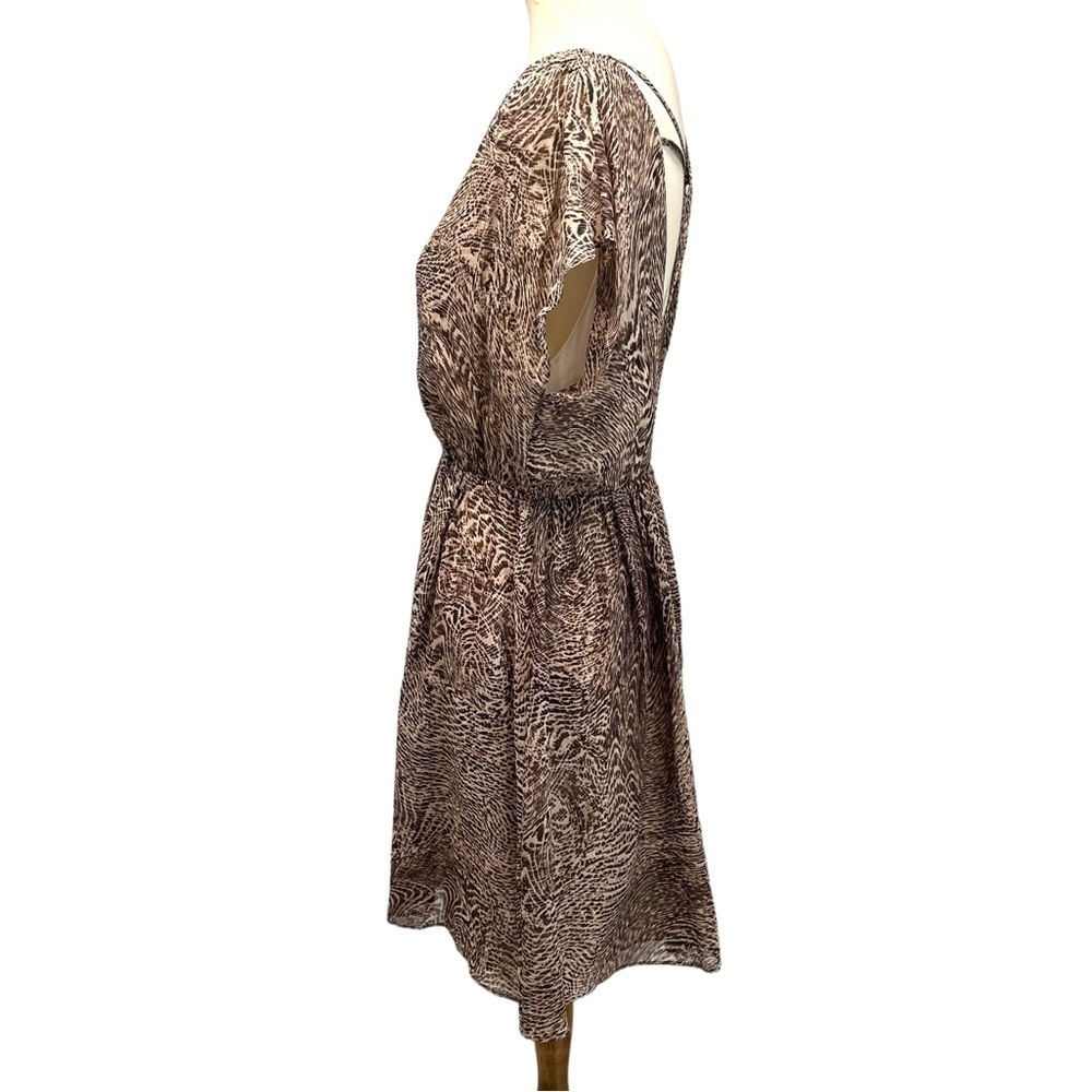Alice + Olivia Kemper Silk Animal Print Open Strappy Back Mini Dress Women Large - Picture 8 of 14